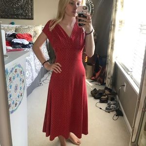 Red patterned Banana Republic Midi Dress